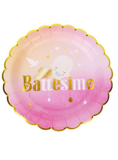 Article Party Baptême  Grande Assiette 23Cm