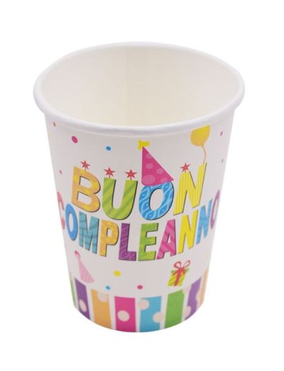 Articolo Party Multicolor Buon Compleanno Bicchiere 9Cm