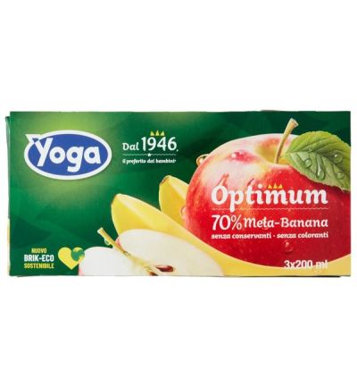 YOGA Optimum Jus De Fruit Pomme Et Banane 3X200Ml 