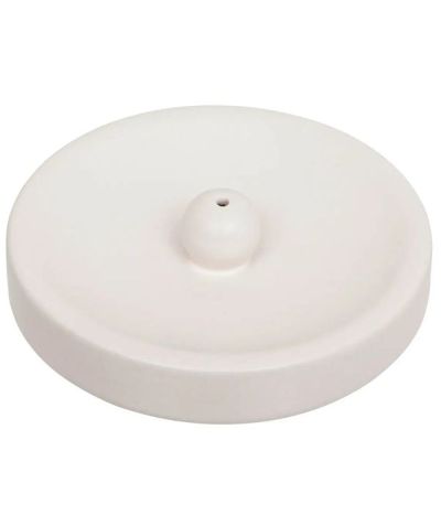 Porte-Encens Rond En Céramique Aby Blanc 12Cm