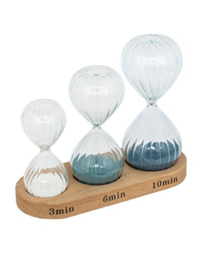 Clessidre Deco In Vetro Con Base In Legno Sabi 15Cm