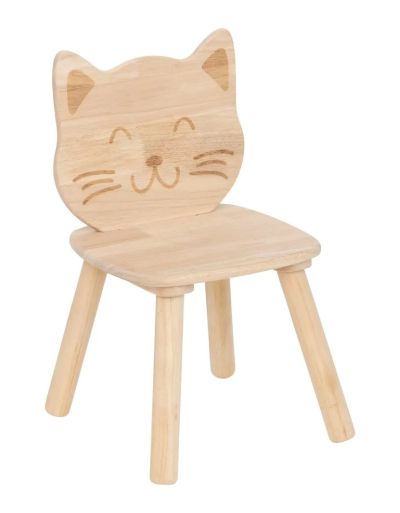Chaise Cat En Bois Pour Chambre Pia Hévéa 50X28Cm