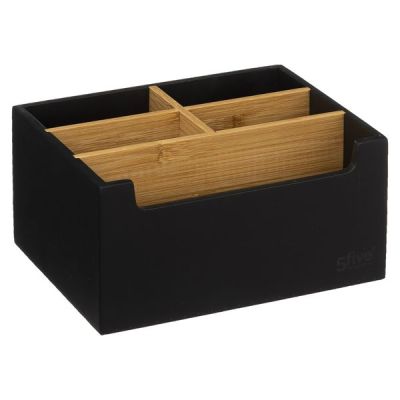Schwarzer Holz-Organizer Natureo  18.5X14.5X9Cm