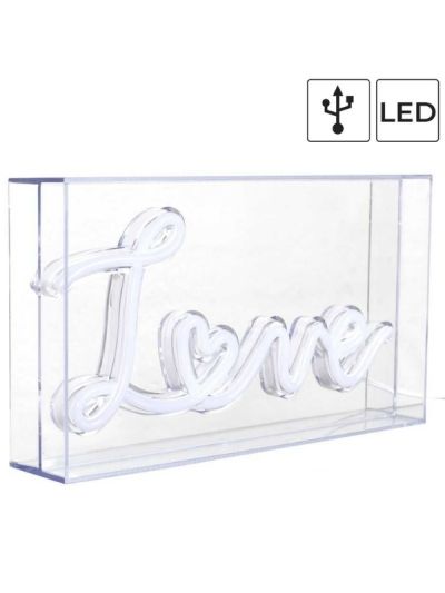  Luce Déco Acrilica Effetto Neon Scritta Love 23X13Cm