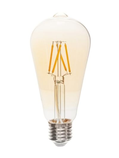 Lampadina Led A Goccia St64 Filamento Dritto E27 Ambra 