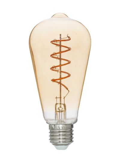 Lampadina Led A Goccia St64 Filamento Ritorto E27 Ambra 
