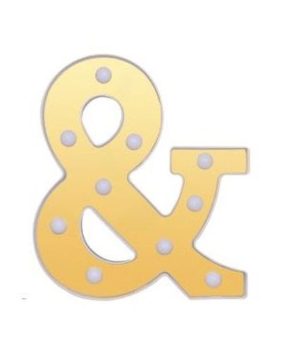 Buchstabe & Dekoratives Gold Und Weiß Mit Led-Leuchten 22Cm