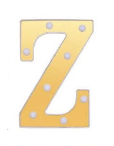 Buchstabe Z Dekoratives Gold Und Weiß Mit Led-Leuchten 22Cm