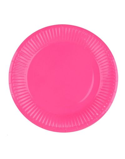 Assiettes En Papier Unicolores Rose 18Cm - 20 Pièces
