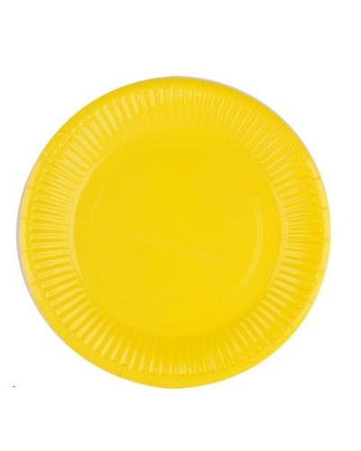 Piatti Di Carta Monocolore Giallo 18Cm - 20 Pezzi