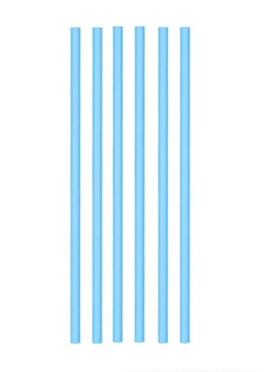 Pailles En Papier Unicolore Azur - 25 Pièces