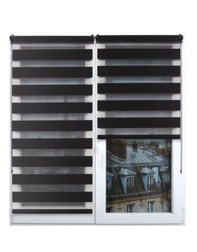 Store À Enrouleur Jour/Nuit Noir 45X180Cm