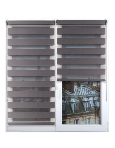 Store À Enrouleur Jour/Nuit Gris 45X180Cm