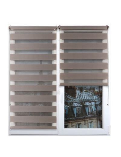 Store À Enrouleur Jour/Nuit Taupe 45X180Cm