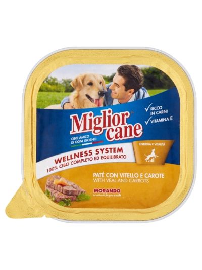 MIGLIOR CANE Wellness System Paté Veau Et Carottes 300G