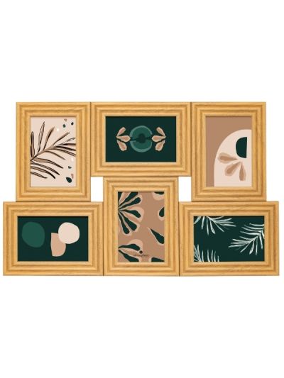 Multi Frame Mosaic Für 6 Fotos Aus Braunem Kunststoff 55.5X35Cm