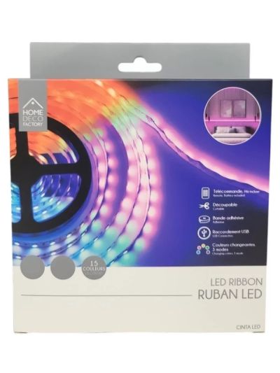  Ruban Rgb 30 Leds Multicolores Avec Telecommande 100Cm