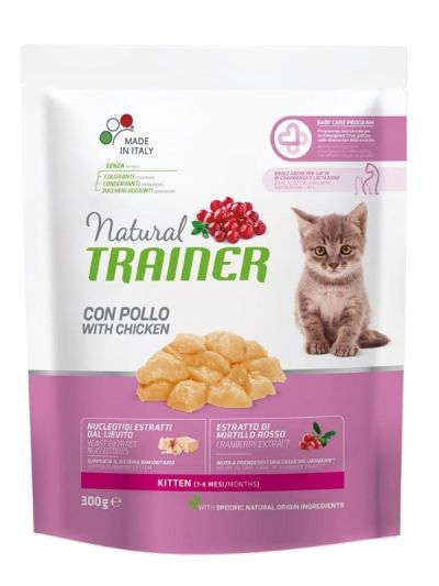NATURAL TRAINER Kitten E Young Kitten (1-6 Mesi) Pollo Fresco 300G