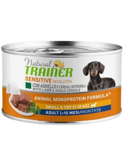 NATURAL TRAINER Lattina Small E Toy No Gluten Adult (+10 Mesi) Agnello E Cereali Integrali 150G
