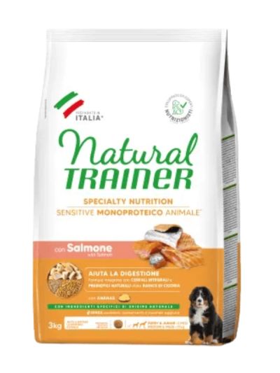 NATURAL TRAINER Sensitive No Gluten Medium E Maxi Chien Puppy E Junior (+2 Mois) Agneau Et Céréales Complètes 3Kg