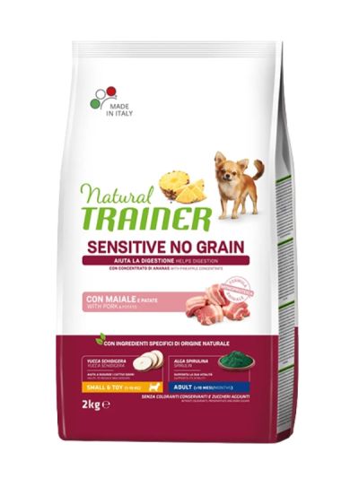 NATURAL TRAINER Sensitive No Grain Medium Maxi Hund Adult (+10 Monate) Schweinefleisch Und Kartoffeln 2Kg
