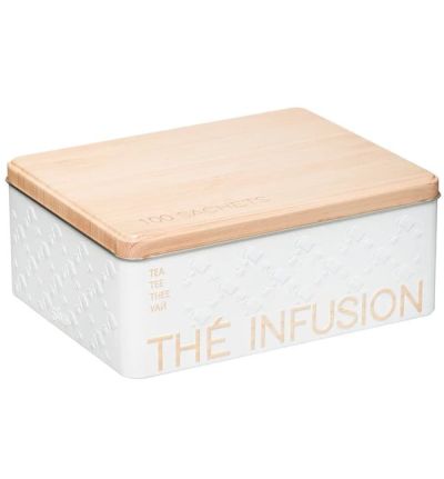 Organizer Cucina In Metallo Bianco Scandinavian Nature Tea 20.5X16X8.5Cm