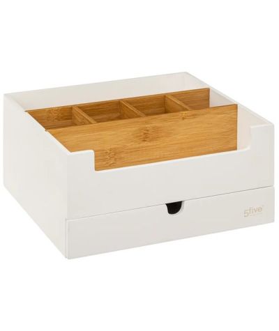 Weißer Holz-Organizer Natureo Mit Schublade 26.2X24.1X13Cm
