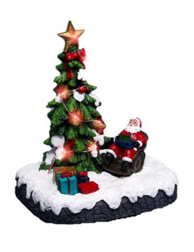 Arbre De Noël Lumineux Avec Père Noël