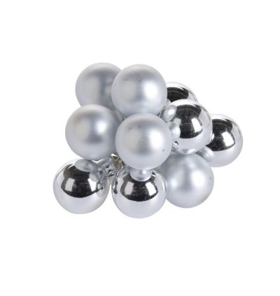 Bündel Von 10 Silbernen Weihnachtskugeln 20Mm - Weihnachtsdekoration