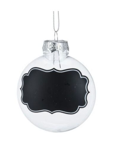 4 Weihnachtskugeln Aus Plastik Mit Kreidetafel-Effekt