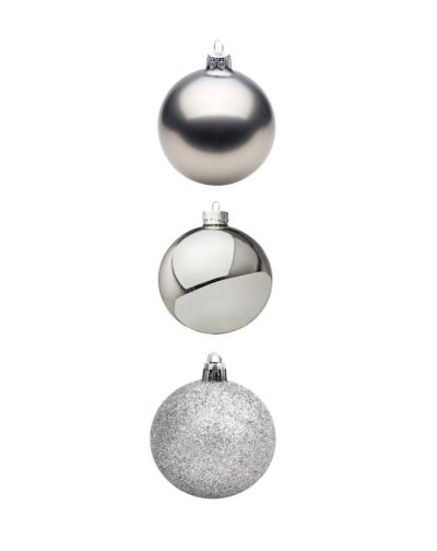 24 Weihnachtskugeln 4Cm - Silber