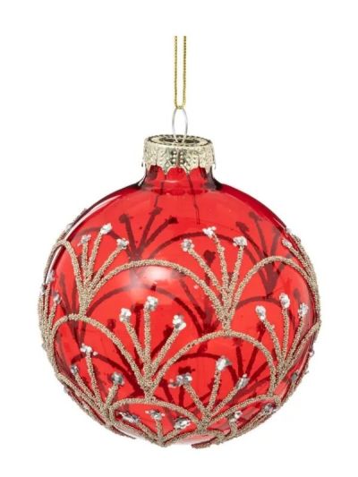Weihnachts-Glaskugel Art Deco 8Cm