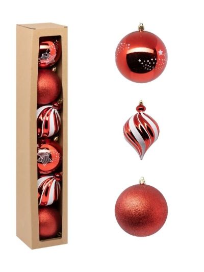 Dekoration Für Den Weihnachtsbaum Rot Und Weiß 6 Stücke 10Cm