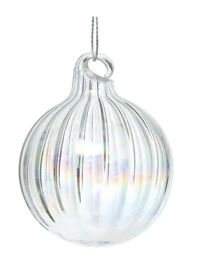 Weihnachts-Glaskugel Transparente Streifen 8Cm