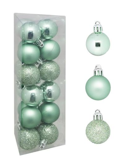 Weihnachtskugeln Mandelgrün 18 Stücke 3Cm