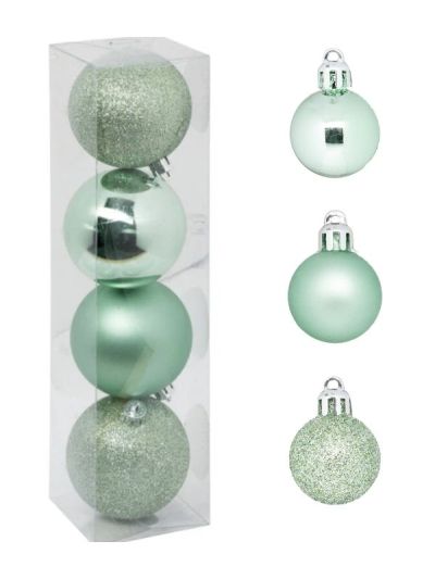 Weihnachtskugeln Mandelgrün 4 Stücke 8Cm