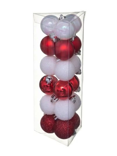 Weihnachtskugeln Rot Und Weiß 18 Stücke 3Cm