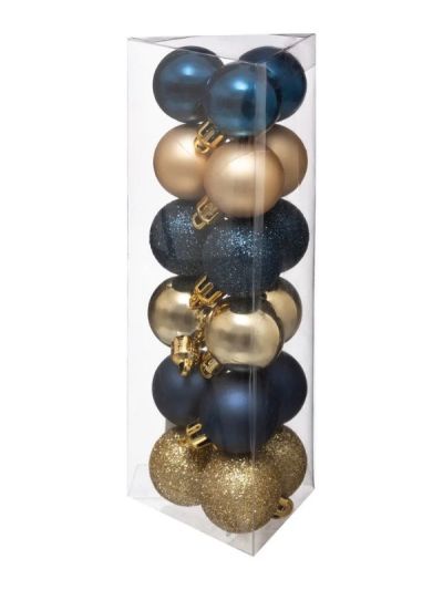 Weihnachtskugeln Blau Und Gold 18 Stücke 3Cm