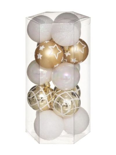 Weihnachtskugeln Weiß Und Gold 15 Stücke 5Cm