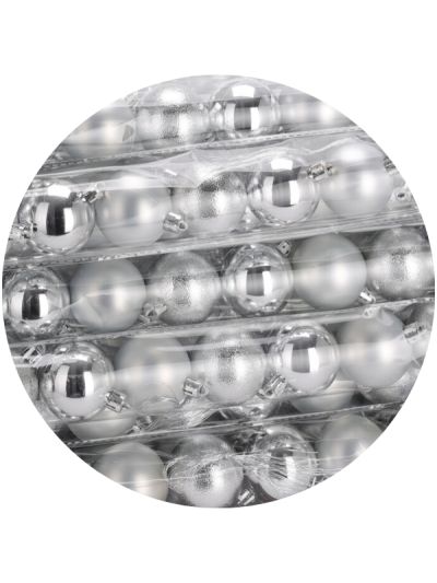 Weihnachtskugeln Silber 6 Stücke 7Cm