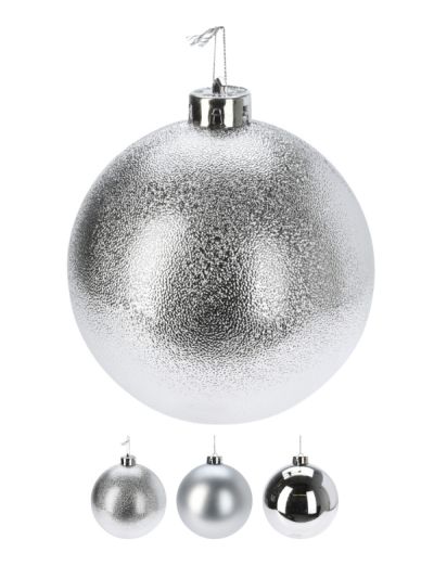 Weihnachtskugel Silber 14Cm - Sortiert