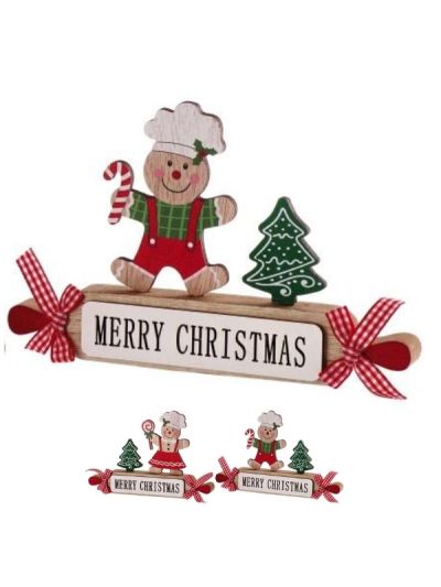 Weihnachtsdeko Aus Holz Lebkuchenkeks 20X13.5Cm - Sortiert