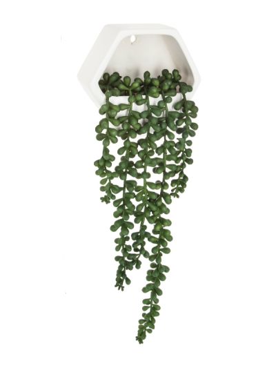 Plante Artificielle Deco Contemp'Home Plante Suspendue Avec Pot En Béton 45Cm