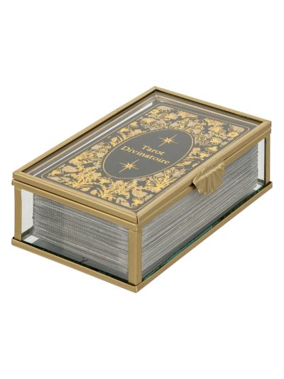 Kleines Tarotdeck Cotage Glas Gold 13x8cm
