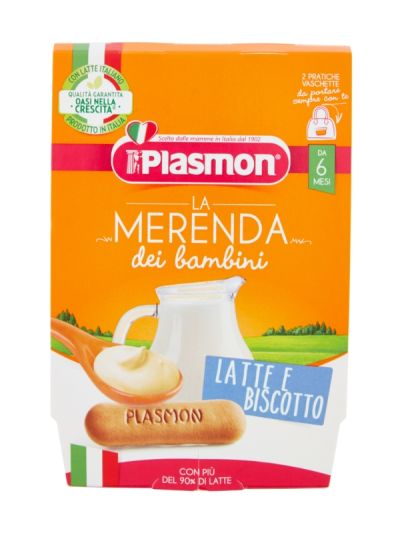 PLASMON La Merenda Latte E Biscotto 2X120G
