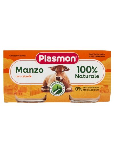 PLASMON Omogeneizzato Per Bambini Manzo Con Cereale 2X80G