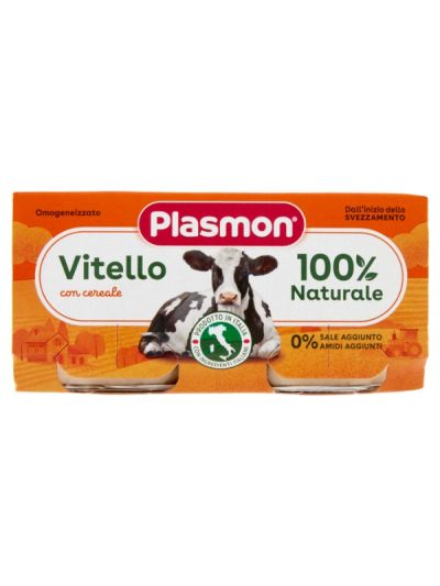 PLASMON Omogeneizzato Per Bambini Vitello Con Cereale 2X80G