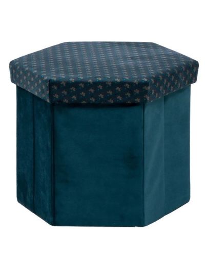 Pouf De Rangement Jiling Bleu 40X38Cm