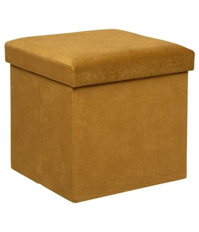 Pouf De Rangement Lilou Moutarde 38X38Cm