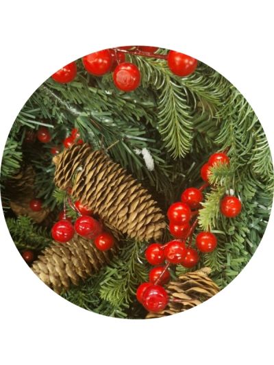 Ghirlanda Di Natale Xmas Con Bacche E Pigne 200Cm